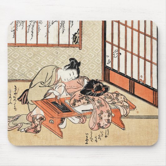 Vintage ukiyo-e geisha-scroller van woljapans muismat (Voorkant)