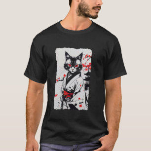 Vintage Ukiyo-e Japanse Kat in Kimono Sumi-e Kat  T-shirt