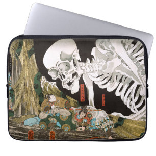 Vintage Ukiyo-e Kuniyoshi Skelet Specter Kunst Laptop Sleeve
