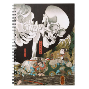 Vintage Ukiyo-e Kuniyoshi Skelet Specter Kunst Notitieboek