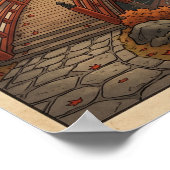 Vintage Ukiyo-e Mount Fuji herfstlandschap Poster (Hoek)