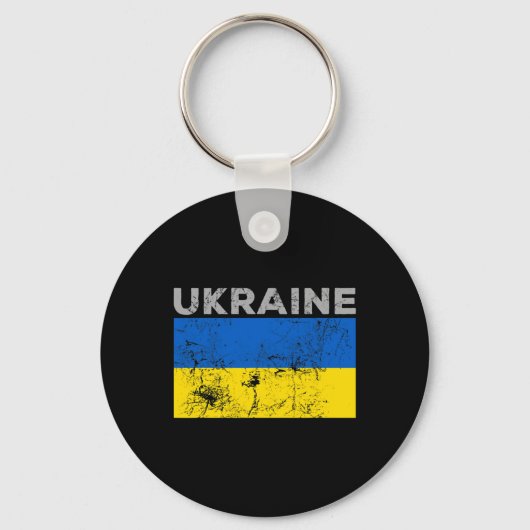 Vintage Ukraine Ukrainian Flag Pride 11 Sleutelhanger (Voorkant)