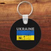 Vintage Ukraine Ukrainian Flag Pride 11 Sleutelhanger (Voorkant)