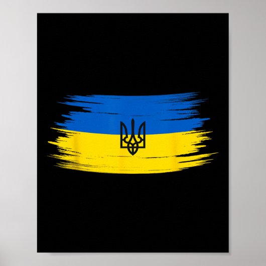 Vintage Ukraine Ukrainian Flag Pride 12  Poster (Voorkant)