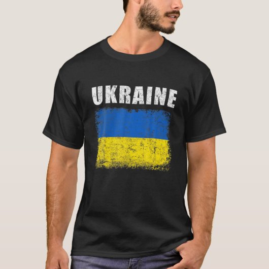 Vintage Ukraine Ukrainian Flag Pride Gifts T-shirt (Voorkant)