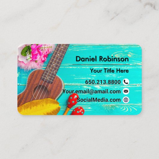 Vintage Ukulele Visitekaartje (Achterkant)