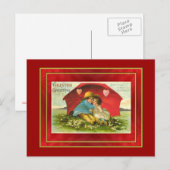 Vintage Umbrella Love Valentijn Briefkaart (Voorkant / Achterkant)