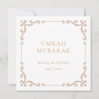 Vintage Umrah Mubarak Brown Frame Greeting Card Feestdagenkaart