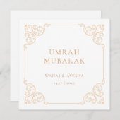 Vintage Umrah Mubarak Gold Frame Greeting Card Feestdagenkaart (Voorkant / Achterkant)