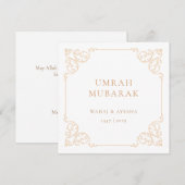 Vintage Umrah Mubarak Gouden Kader Kaart (Voorkant / Achterkant)