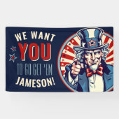 Vintage Uncle Sam Militaire Afscheidsfeest Banner (Horizontaal)