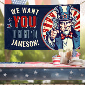 Vintage Uncle Sam Militaire Afscheidsfeest Banner