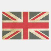 Vintage Union Jack British Flag Rechthoekige Sticker (Voorkant)