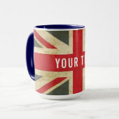Vintage Union Jack Britse Vlag Mok (Voorkant links)