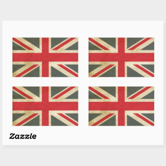 Vintage Union Jack Britse Vlag Rechthoekige Sticker