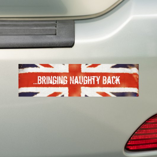 Vintage Union Jack Naughty Bumpersticker (Op auto)