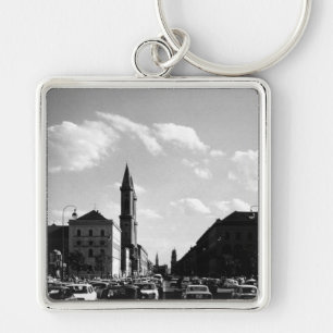 Vintage Universiteitskerk München ludwigstraße Sleutelhanger