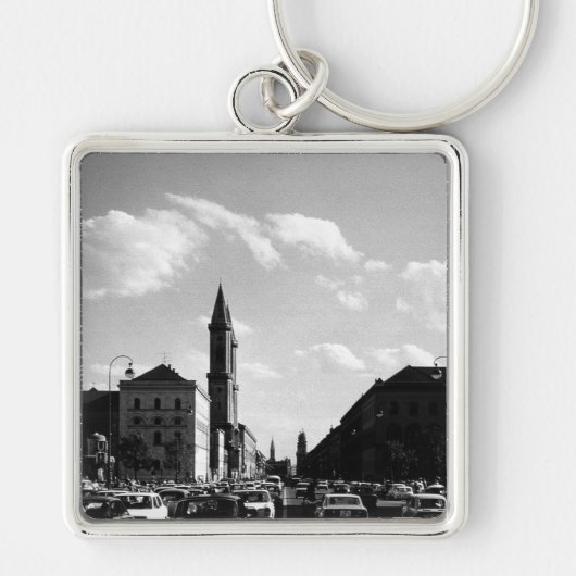 Vintage Universiteitskerk München ludwigstraße Sleutelhanger (Voorkant)