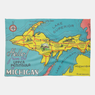 Vintage Upper Peninsula Michigan Travel Theedoek