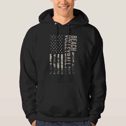 Vintage US American Flag Beach Volleyball Hoodie (Voorkant)
