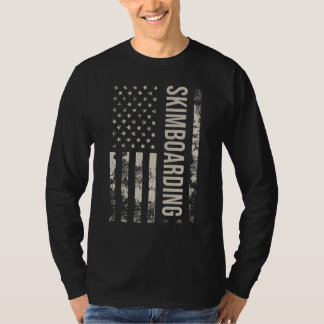 Vintage US American Flag Skimboarding T-shirt