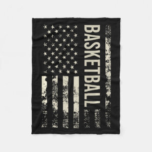 Vintage US Amerikaanse vlag basketbal premium Fleece Deken