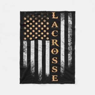Vintage Us Amerikaanse Vlag Lacrosse Speler Patrio Fleece Deken