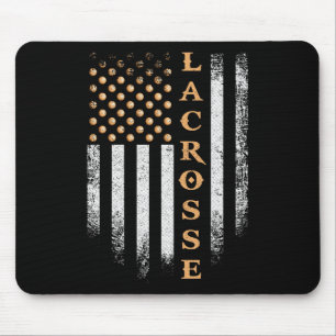 Vintage Us Amerikaanse Vlag Lacrosse Speler Patrio Muismat
