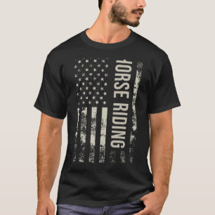 Vintage US Amerikaanse Vlag Paardrijden T-shirt