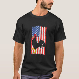 Vintage Us Vlag Amerikaanse Kip Haan Liefhebber No T-shirt