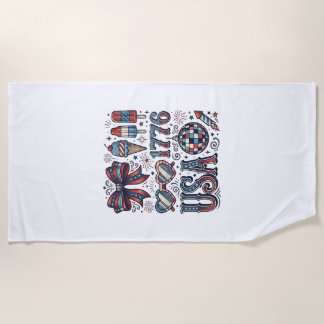Vintage USA 1776 Patriottisch zomertheeshirt ontwe Strandlaken