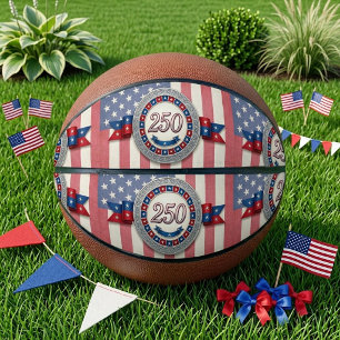 Vintage USA 250 jaar jubileum Amerikaanse vlag Basketbal