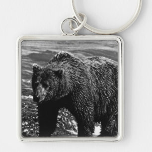Vintage USA Alaska bruine beer 1970 Sleutelhanger