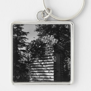 Vintage USA Alaska luxe buiten toilet 1970 Sleutelhanger