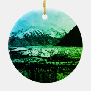 Vintage USA Alaska Matanuska gletsjer Keramisch Ornament
