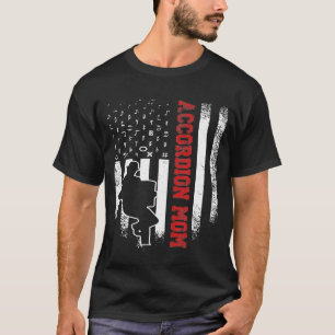 Vintage Usa American Flag Accordion Mom Musician S T-shirt