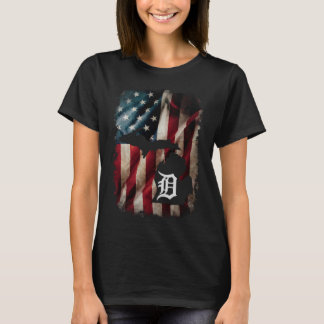 Vintage USA American flag Detroit 4th of July Patr T-shirt