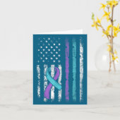 Vintage Usa American Flag Suicide Prevention Aware Kaart (Gele Bloem)