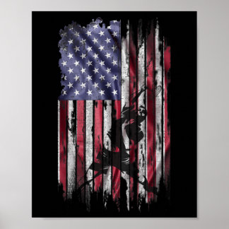 Vintage Usa Amerikaanse Vlag Beste Badminton Papa Poster