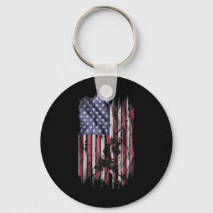 Vintage Usa Amerikaanse Vlag Beste Badminton Vader Sleutelhanger