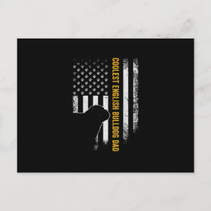 Vintage USA Amerikaanse Vlag Coolste Engelse Bulld Feestdagenkaart