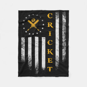 Vintage Usa Amerikaanse Vlag Cricket Speler Team S Fleece Deken