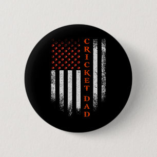Vintage Usa Amerikaanse Vlag Cricket Vader Patriot Ronde Button 5,7 Cm