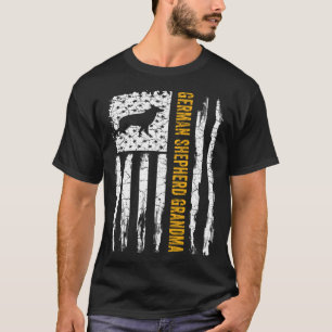 Vintage USA Amerikaanse Vlag Duitse Herdershond Om T-shirt