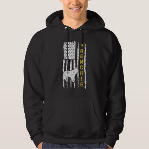 Vintage Usa Amerikaanse Vlag Franse Bulldog French Hoodie