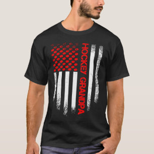Vintage USA Amerikaanse Vlag Hockey Opa Patriottis T-shirt