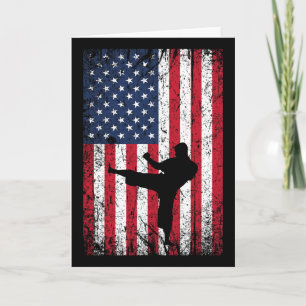 Vintage Usa Amerikaanse Vlag Karate 4 juli Marti Kaart