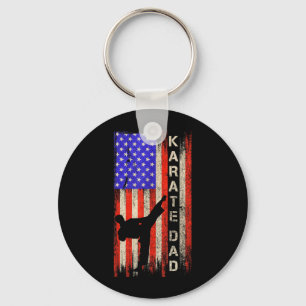 Vintage USA Amerikaanse Vlag Karate Vader Karateka Sleutelhanger