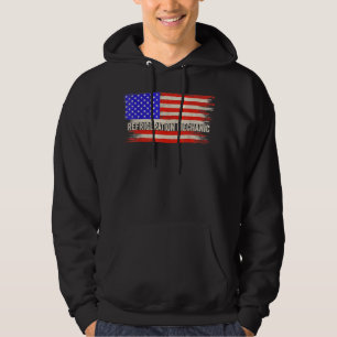 Vintage USA Amerikaanse Vlag Koeltechnicus P Hoodie