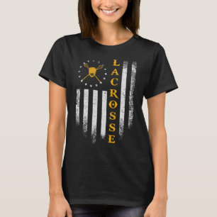 Vintage Usa Amerikaanse Vlag Lacrosse Speler Team T-shirt